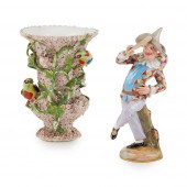 A MEISSEN PORCELAIN FIGURE AND