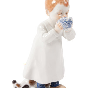 A Meissen Porcelain Figure of a Boy