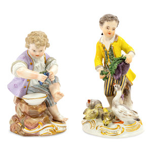 A Meissen Porcelain Group of Boys