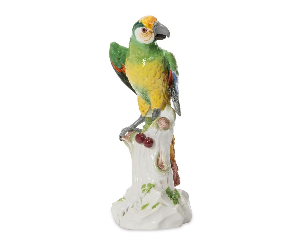 A MEISSEN PORCELAIN PARROT