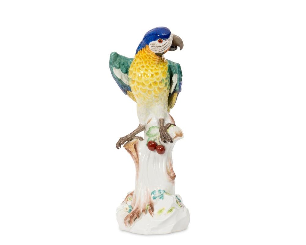 A MEISSEN PORCELAIN PARROT