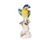 A MEISSEN PORCELAIN PARROT FIG