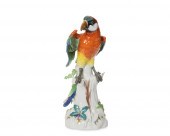 A MEISSEN PORCELAIN PARROT FIG