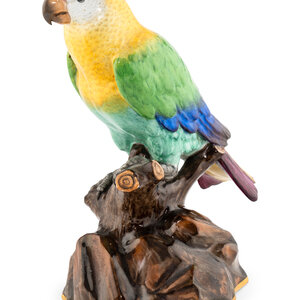 A Meissen Porcelain Parrot Mid-19th