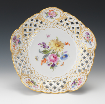 A Meissen Porcelain Pierced Dish