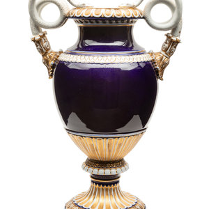 A Meissen Porcelain Snake-Handled