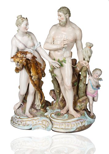 A MEISSEN PORCELAIN TWO-PIECE