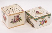 A Meissen pounce pot and a Vie