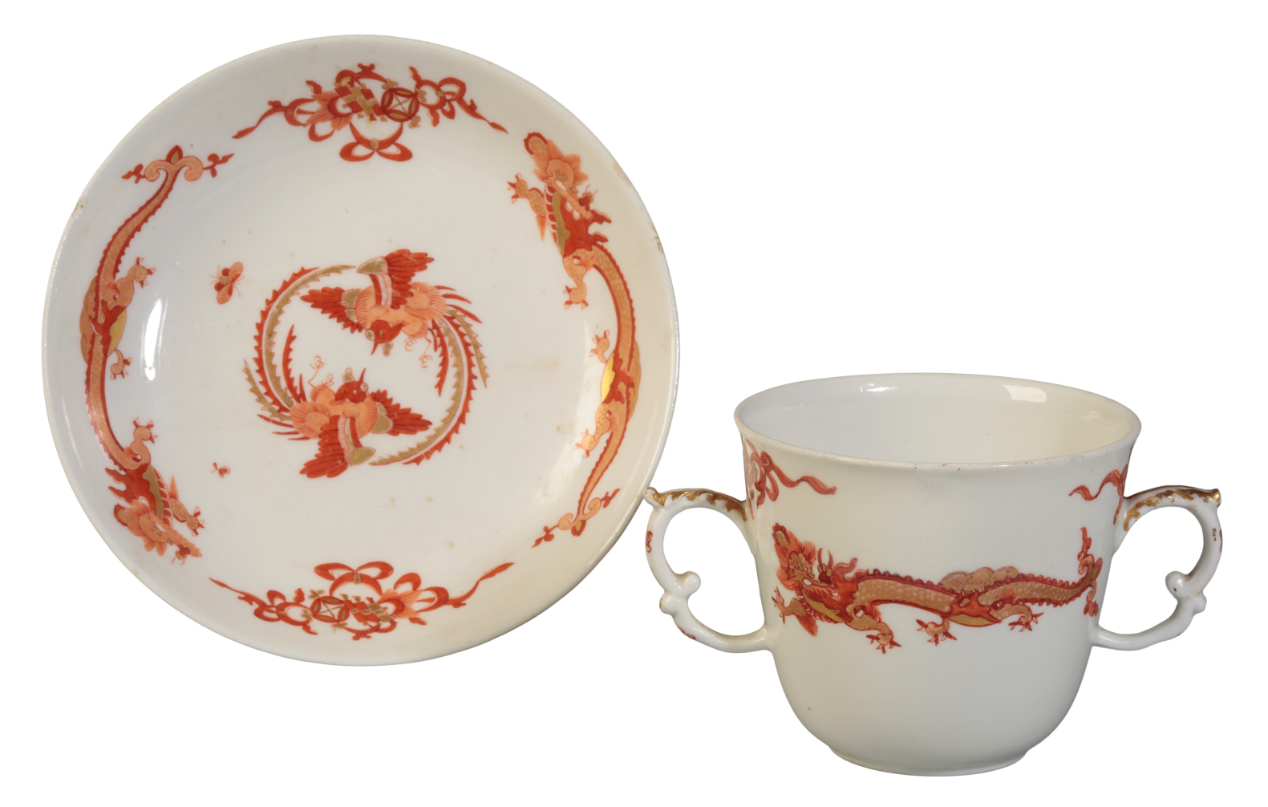 A MEISSEN RED DRAGON PATTERN TWO