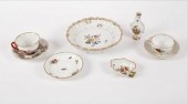 A Meissen strainer painted bou