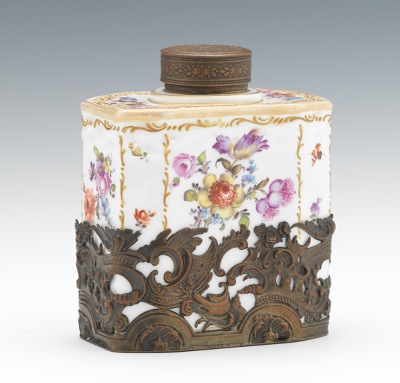 A Meissen Style Tea Caddy Hard