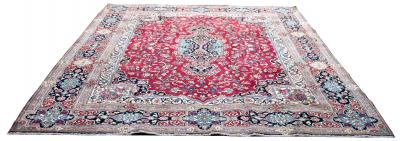 A Meshed carpet with central indigo
