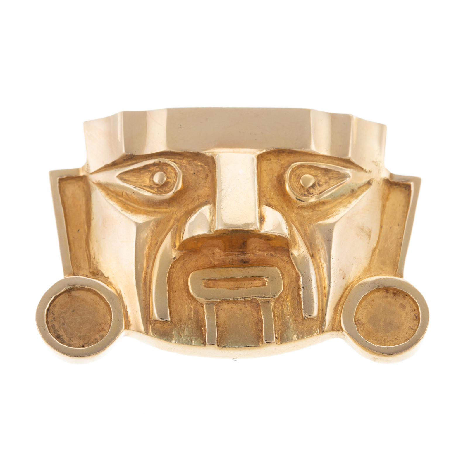 A MESOAMERICAN MASK 18K YELLOW GOLD
