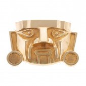 A MESOAMERICAN MASK 18K YELLOW