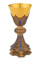 A METAL AND ENAMEL CHALICE, CI