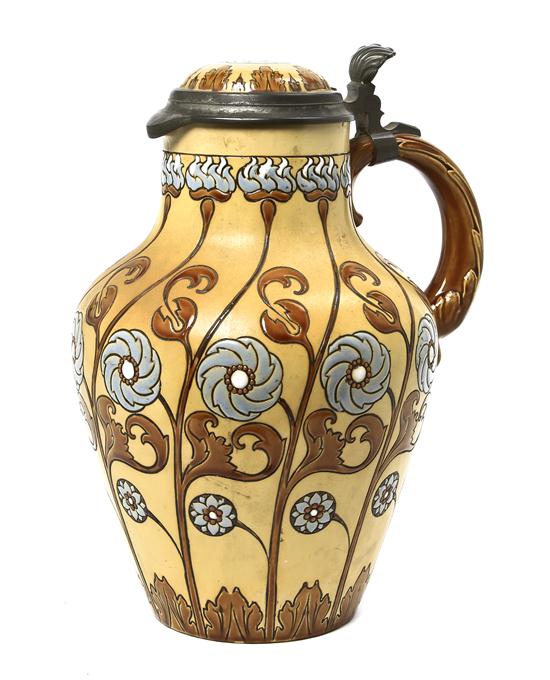 A Mettlach Pottery Tankard having