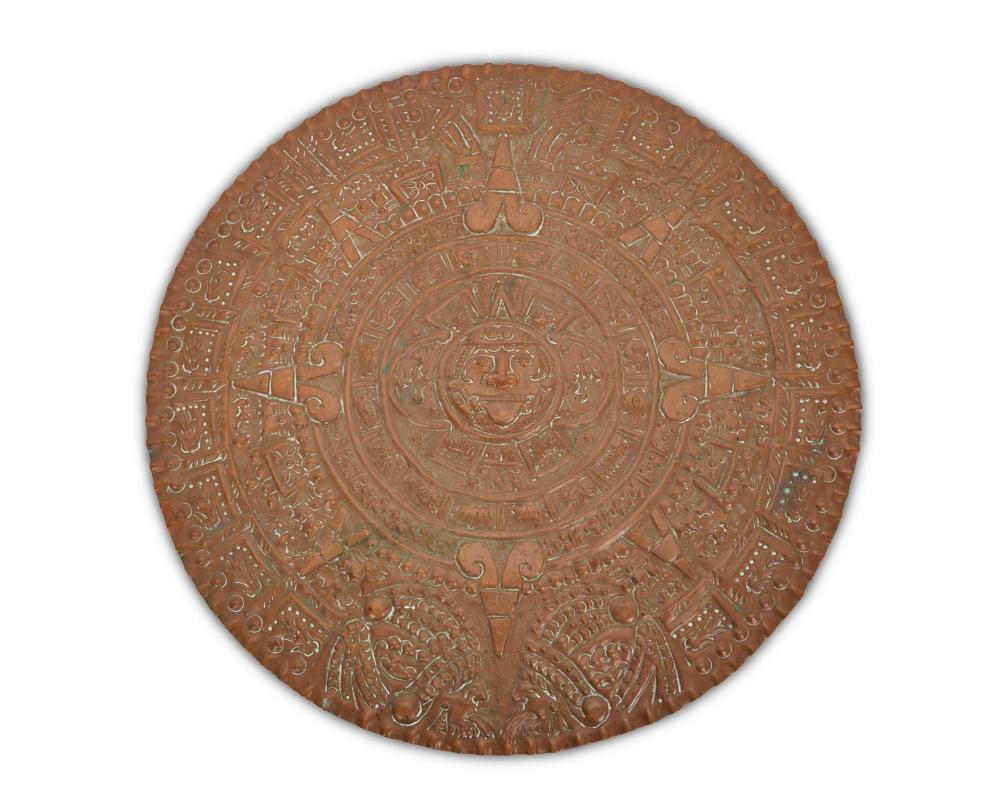 A MEXICA CALENDAR COPPER WALL