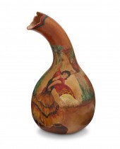 A MEXICAN FOLK ART PAINTED GOU