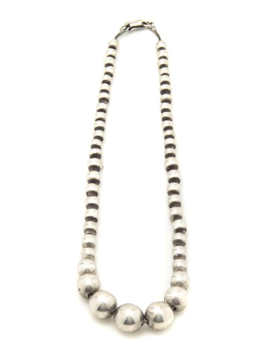 A Mexican Graduated Silver Bead