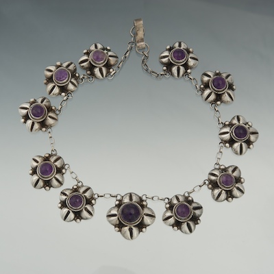 A Mexican Silver and Amethyst