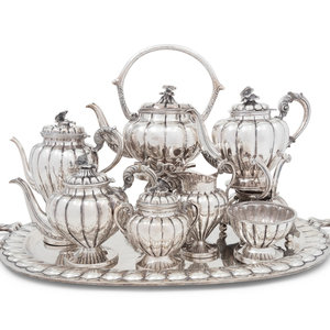 A Mexican Silver Eight-Piece Tea
