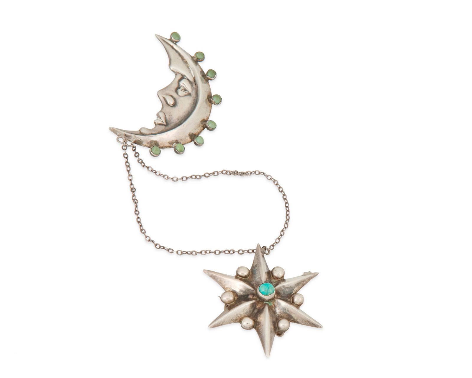 A MEXICAN SILVER "MOON AND STAR"