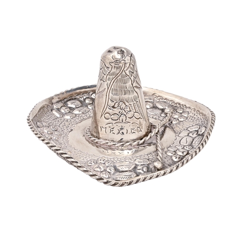 A Mexican silver sombrero novelty
