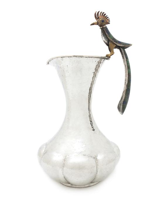 A Mexican Silverplate Pitcher