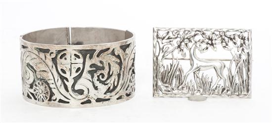 A Mexican Sterling Silver Cuff