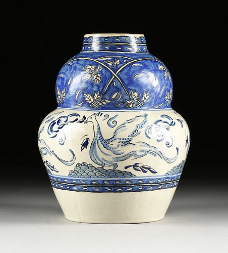 A MEXICAN TALAVERA BLUE AND WHITE