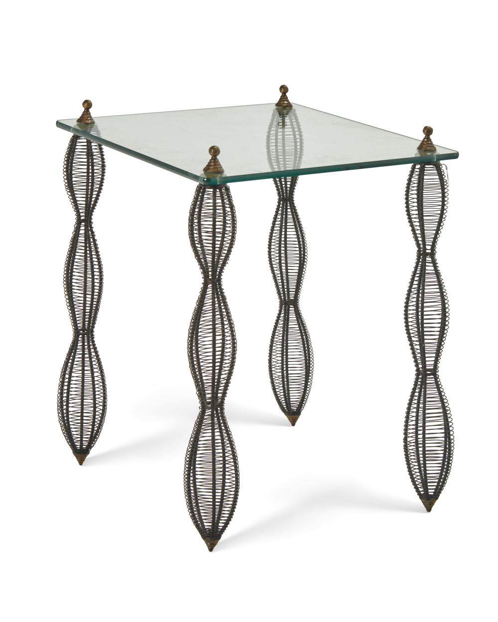 A MICHAEL ARAM CAGE METAL AND GLASS