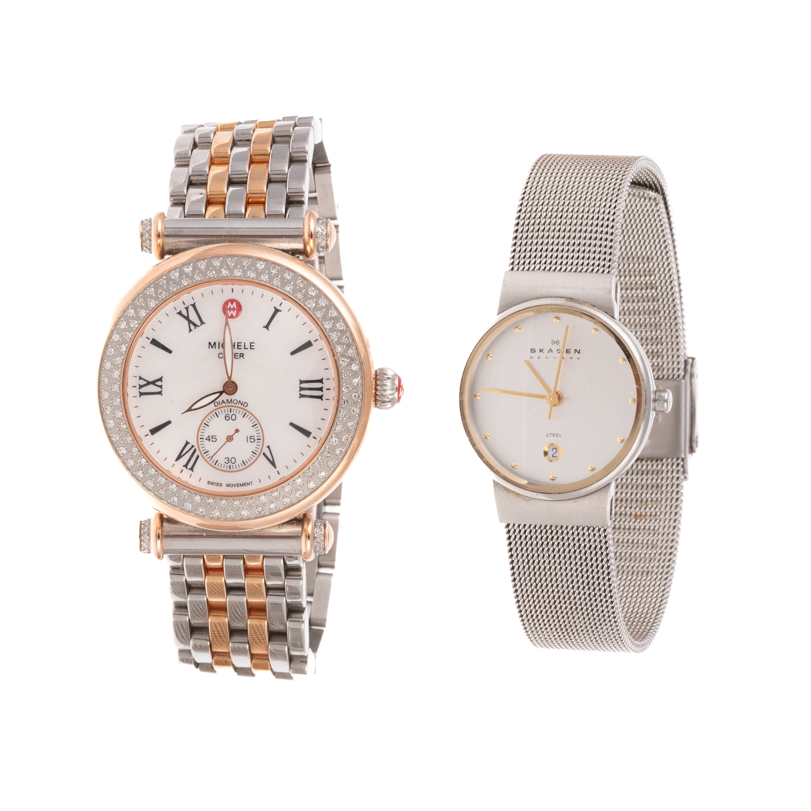 A MICHELE DIAMOND WATCH & SKAGEN