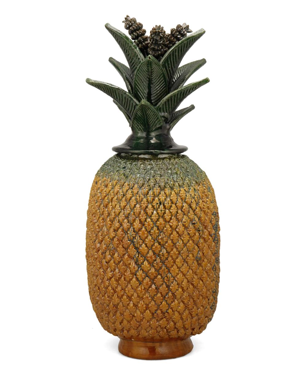 A MICHOACáN POTTERY PINEAPPLE