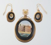 A Micromosaic Brooch and Ear P