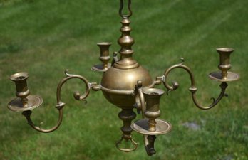 A mid 18th C. four branch brass