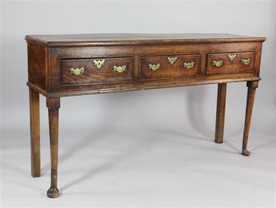 A mid 18th century oak dresser with