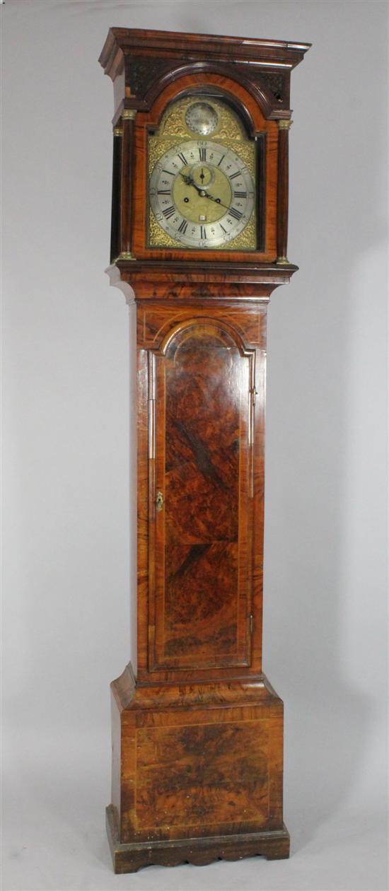 A mid 18th century walnut eight day