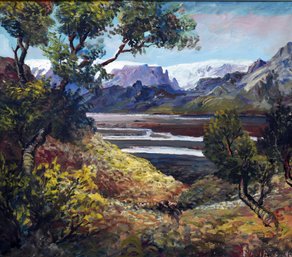 A mid-20th C. oil on canvas of a