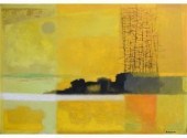 A mid-century abstract landsca