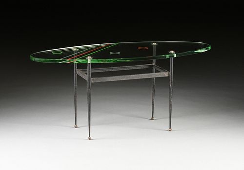 A MID-CENTURY ITALIAN PAINTED GLASS