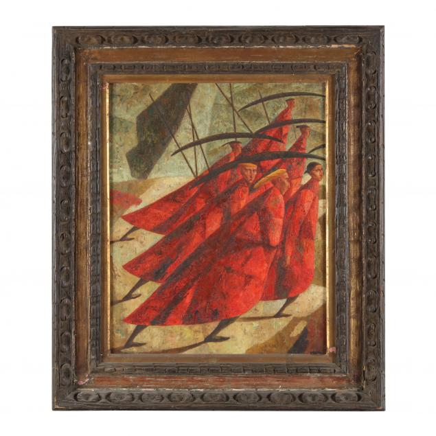 A MID-CENTURY MODERN PAINTING OF