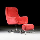 A MID CENTURY MODERN RED CORDU