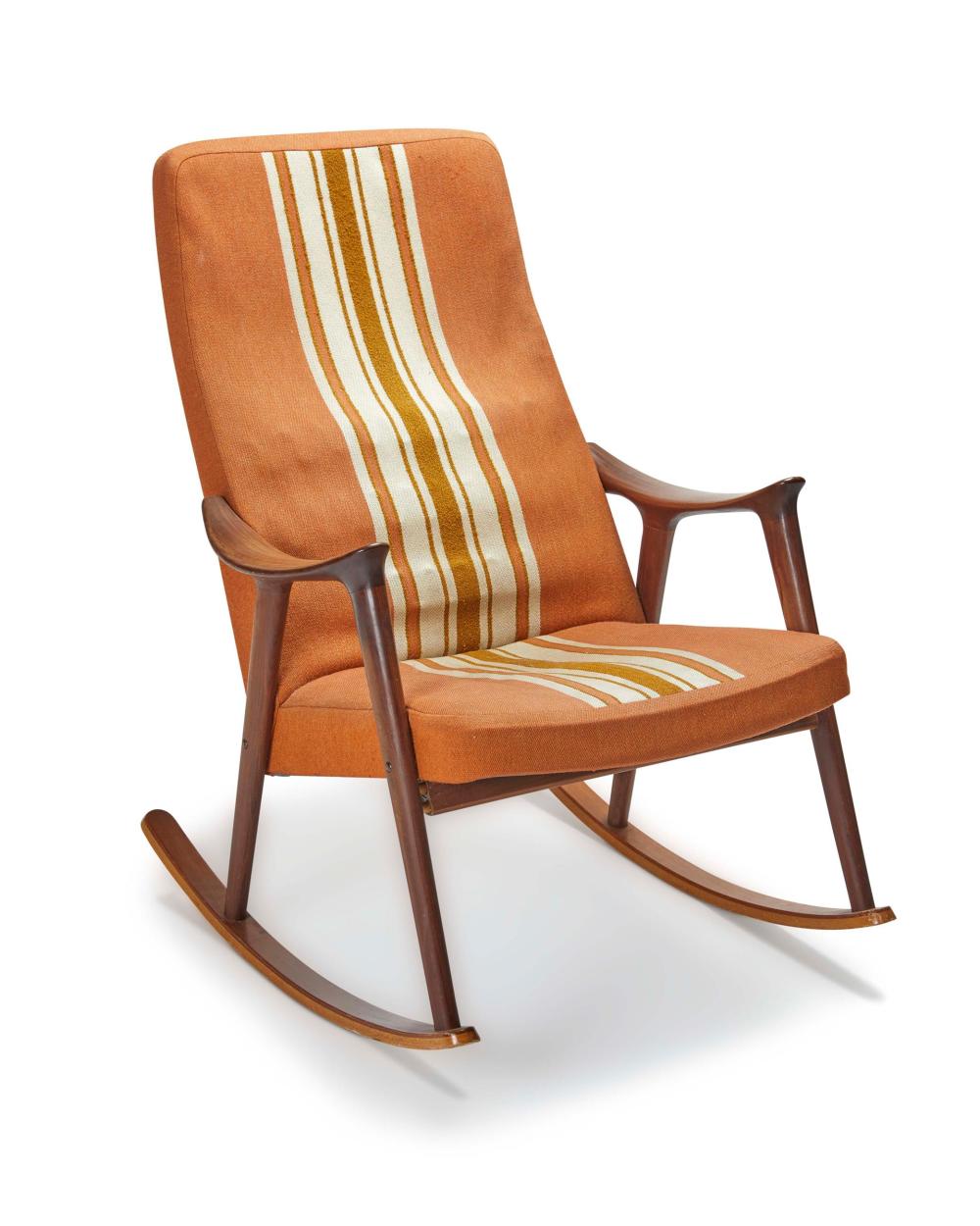 A MID-CENTURY MODERN TEAK ROCKING