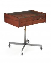 A MID-CENTURY MODERN WALNUT TA