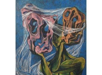 A mid-century oil on masonite,