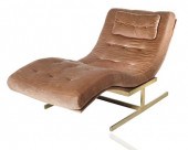 A MID-CENTURY VELVET UPHOLSTER