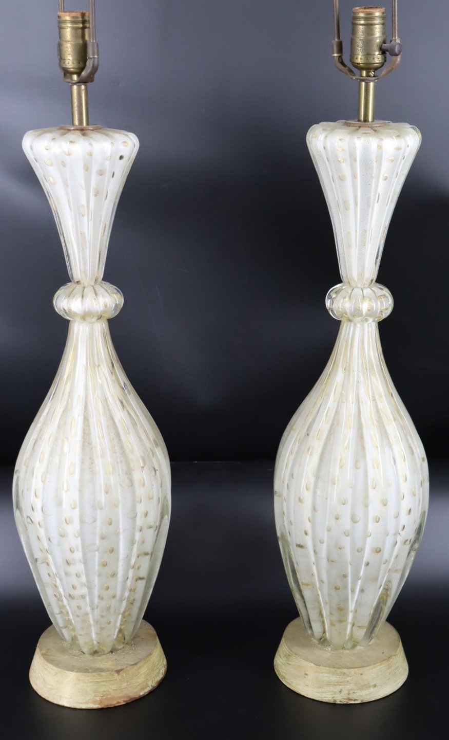 A MIDCENTURY PAIR OF MURANO GLASS
