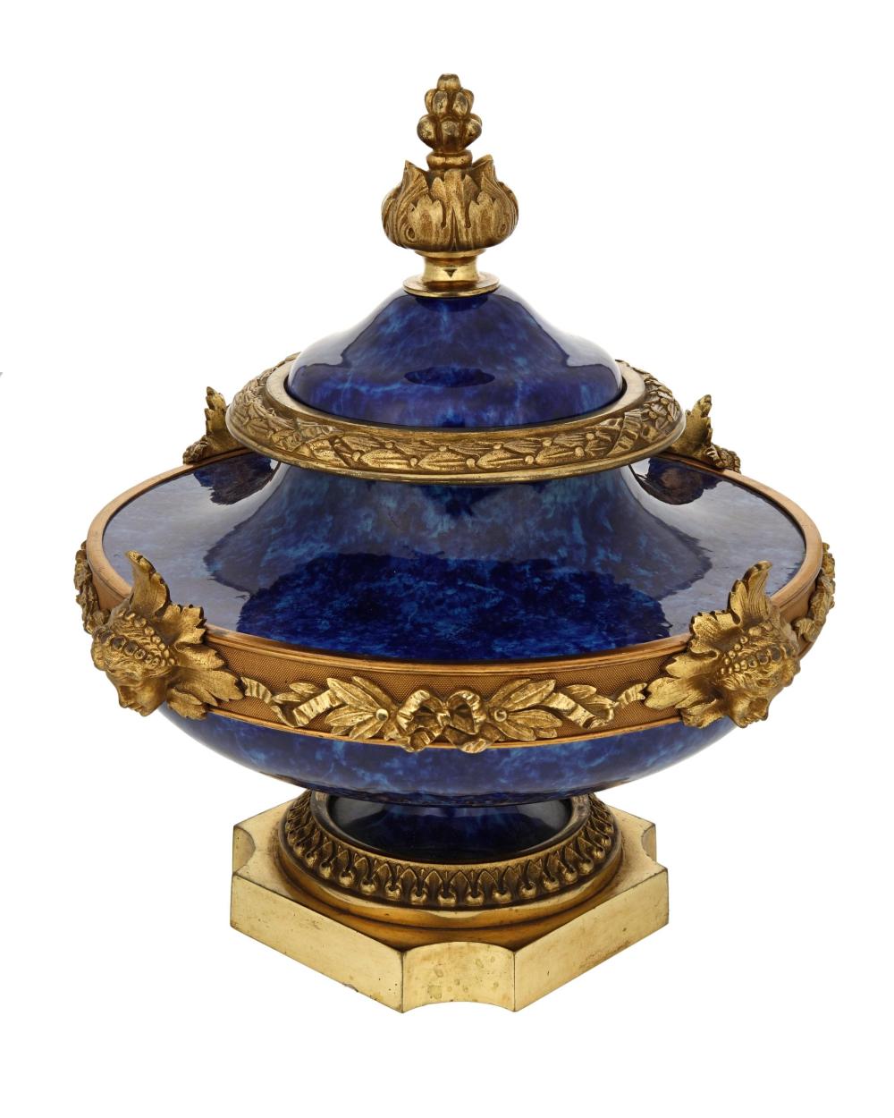 A MILET COBALT PORCELAIN LIDDED