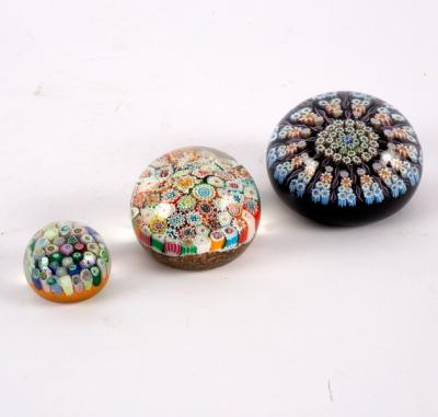 A millefiori glass paperweight, 8cm