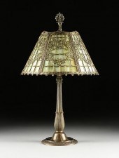 A MILLER LAMP CO STAINED GLASS